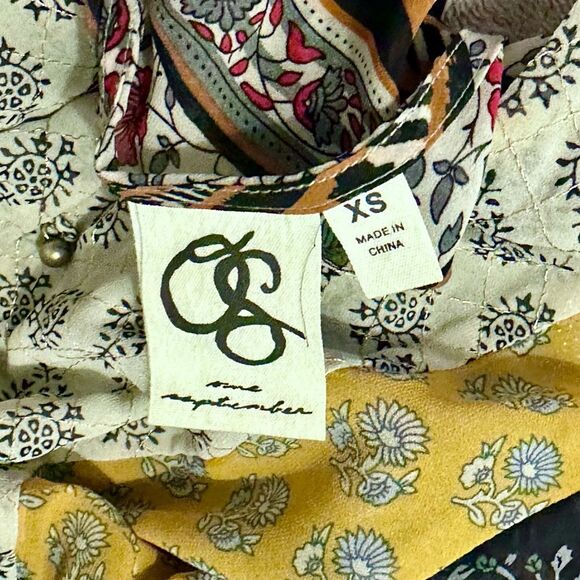 ANTHROPOLOGIE One September Provencal Midi Peasant Boho Dress Embroidered XS S - Picture 13 of 13